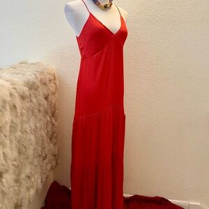 NWT Banana Republic 3 Tiered Red Long Dress - Size 6